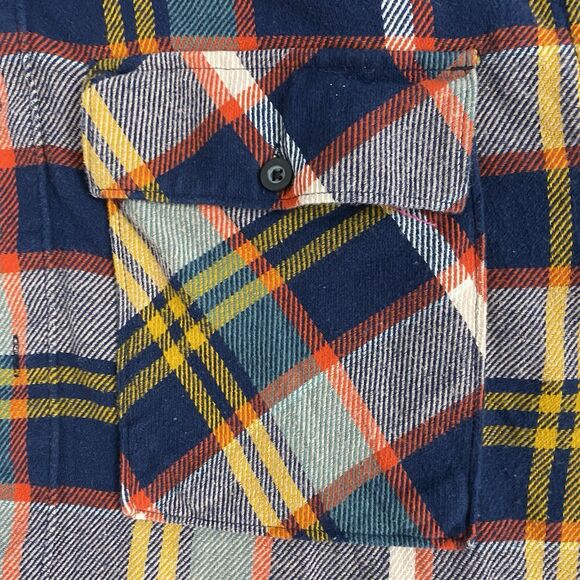 Upcycled Flannel Shirt Shacket Womens XL Tractor Plow  Grunge Patchwork Folk Art - Picture 8 of 11